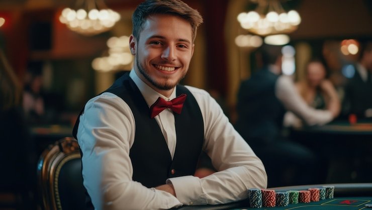 Antarmuka meja poker di abu toto menampilkan opsi pembayaran DANA OVO QRIS dan BCA untuk deposit